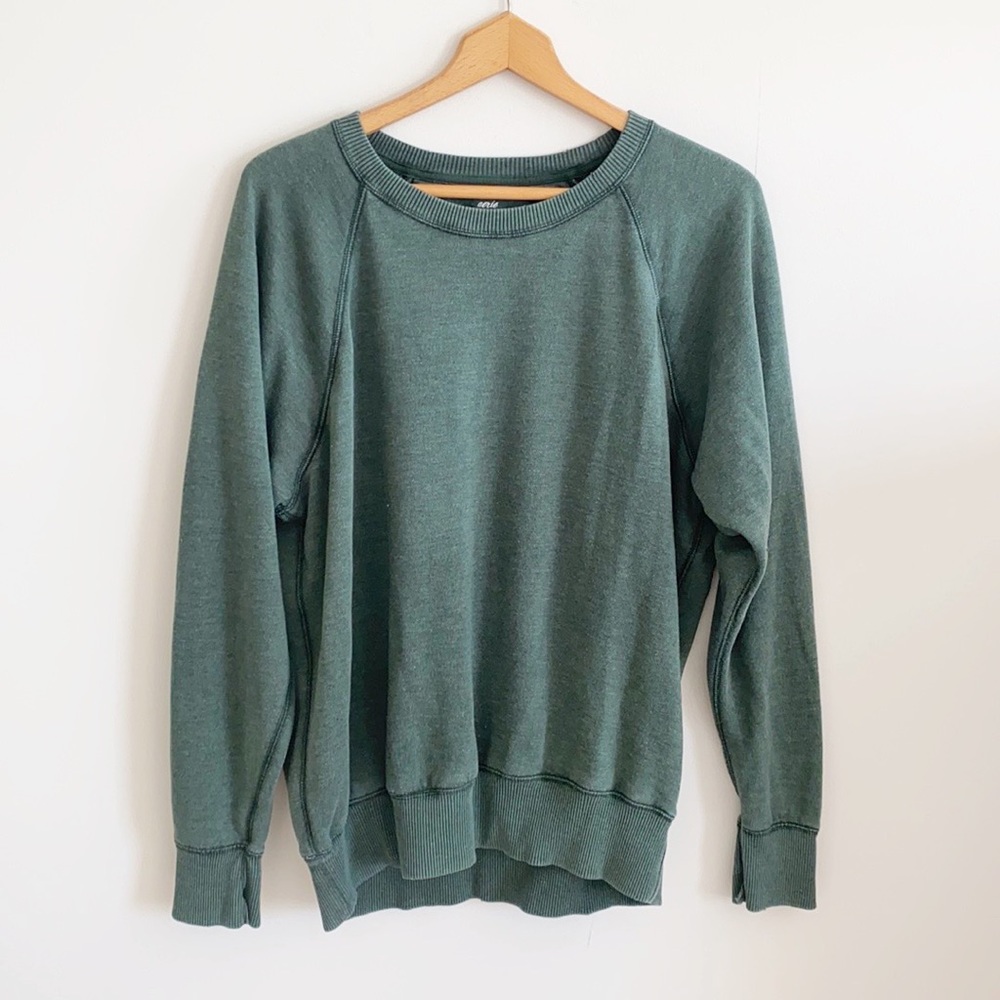 Aerie Green oversized crew neck sweatshirt - Picture 3 of 8